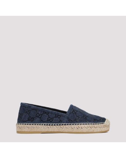 Gucci Blue Espadrille With GG Crystals