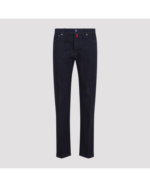 Kiton Blue Cotton Pants for men