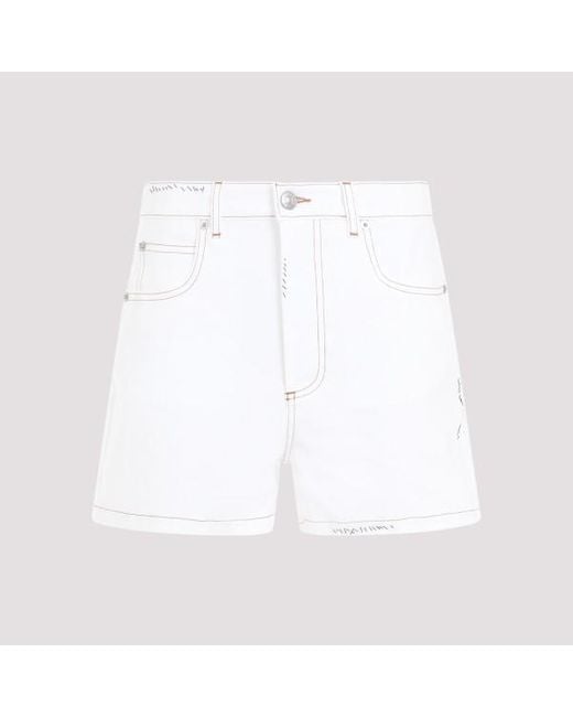 Marni White Short 5-pockets Trousers