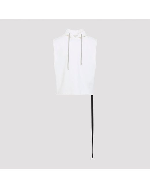 Rick Owens White Hooded Tunic for men