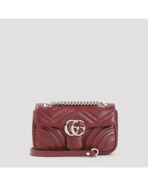 Gucci Red Gg Marmont 2.0 Shoulder Bag