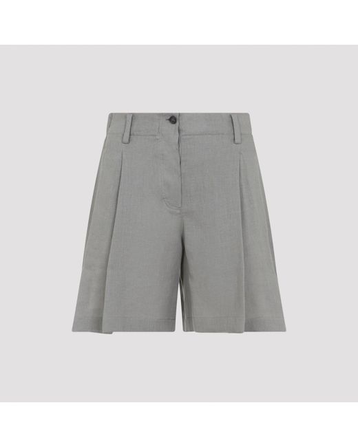 Brunello Cucinelli Gray Linen Bermuda