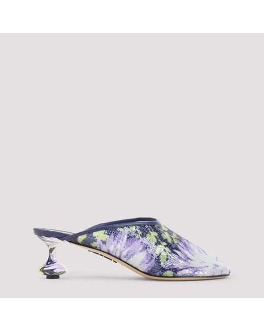 Loewe White Toy 45 Sequins Mules