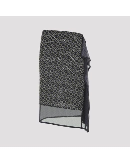 Dries Van Noten Gray Homili Midi Skirt