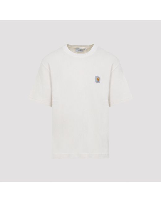 Carhartt White Light Nelson Waffle Cotton T-Shirt for men