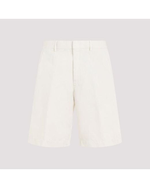 Zegna White Summer Chino Shorts for men