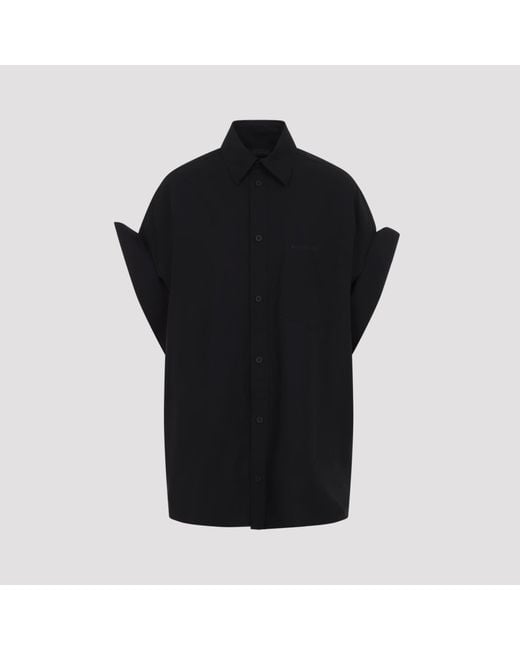 Balenciaga Black Tucked Sleeve Shirt