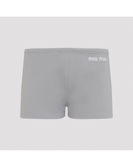 Miu Miu Gray Polyamide Shorts