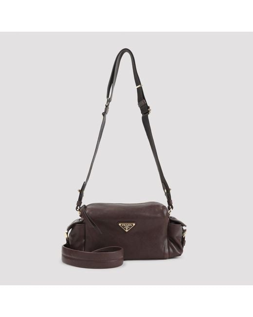 Prada Brown Leather Shoulder Bag