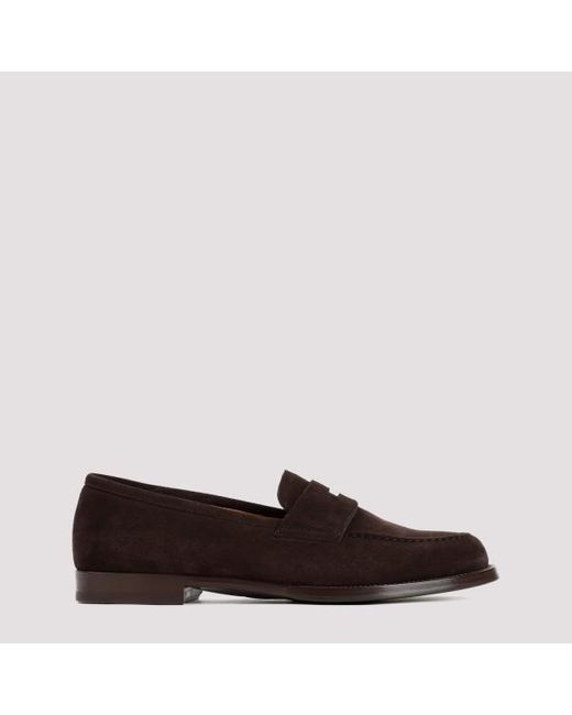 Dunhill Brown Audley Penny Leather Loafers for men