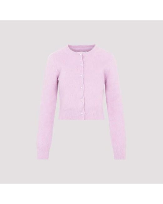 Maison Margiela Pink Angora Cardigan Sweater
