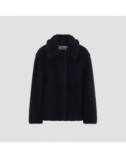 Max Mara Black Fuggito Short Teddy Coat