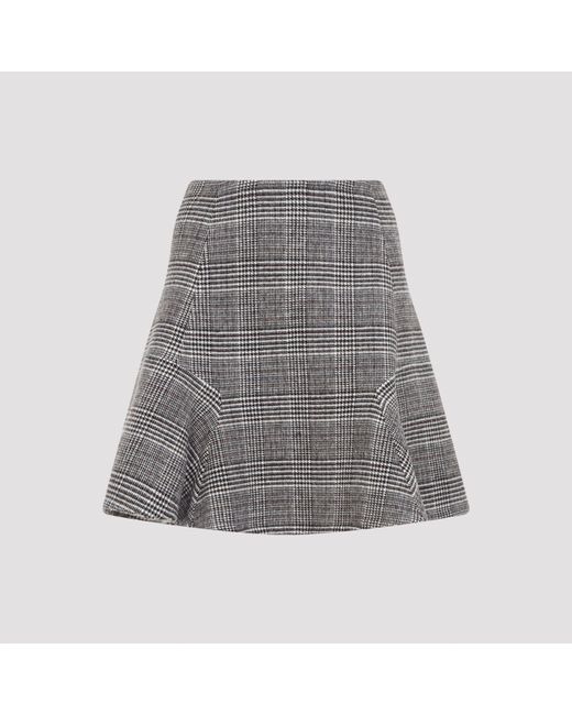 Ermanno Scervino Gray Virgin Wool Mini Skirt