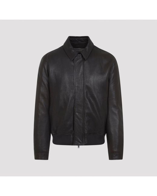 Yves Salomon Black Leather Jackets for men