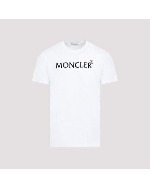 Moncler White Cotton T-shirt for men
