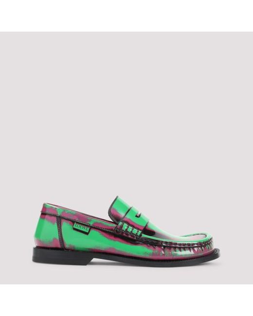 Loewe Green Campo Brushed Loafers