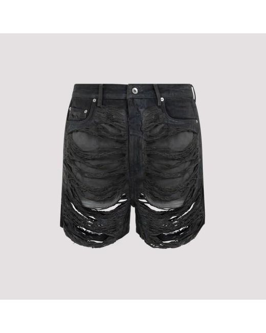 Rick Owens Black Geth Cutoffs Jeans for men