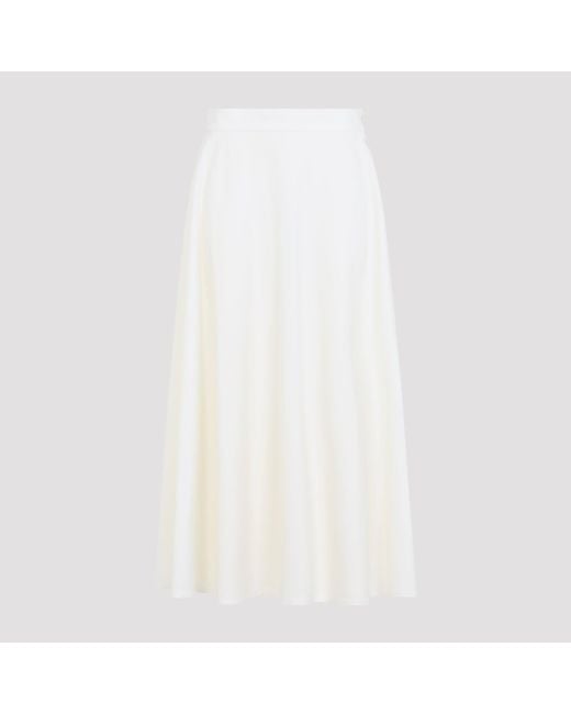 Ralph Lauren White Kenzie Mid A-Line Skirt