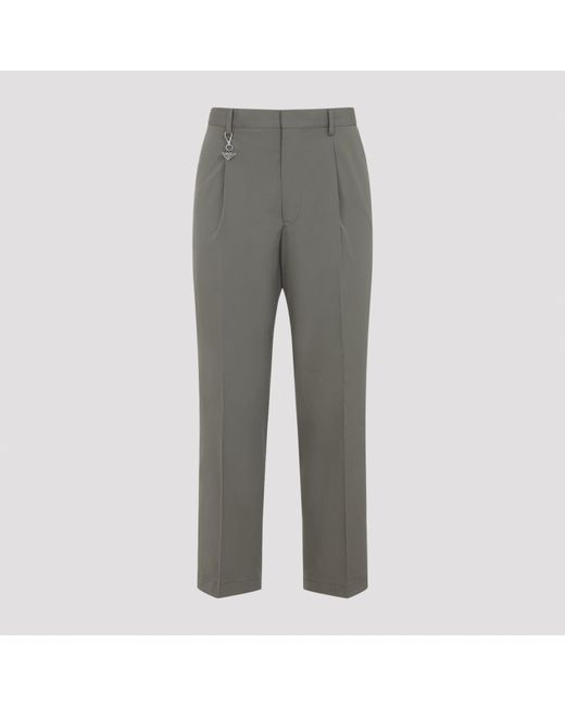 Prada Gray Cotton Pants for men