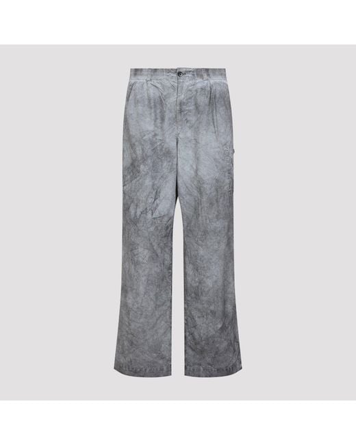 C P Company Gray Flatt Nylon Loose Cargo Pants For for men