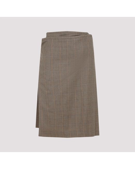 Phoebe Philo Brown Kilt Midi Skirt