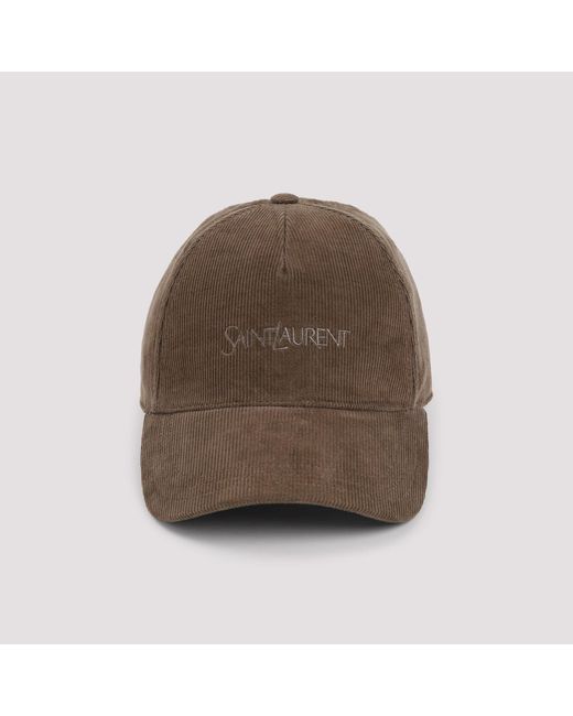 Saint Laurent Brown Corduroy Hat for men