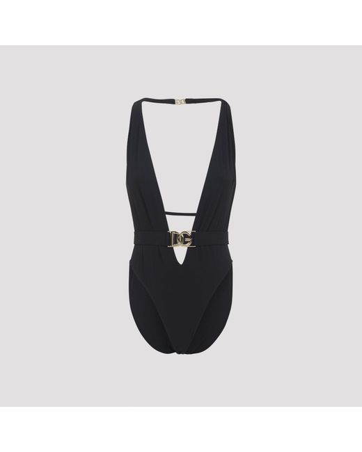 Dolce & Gabbana Black Polyamide One-Piece