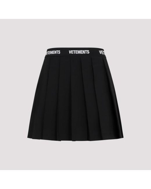 Vetements Black Veteents Logo School Girl Skirt