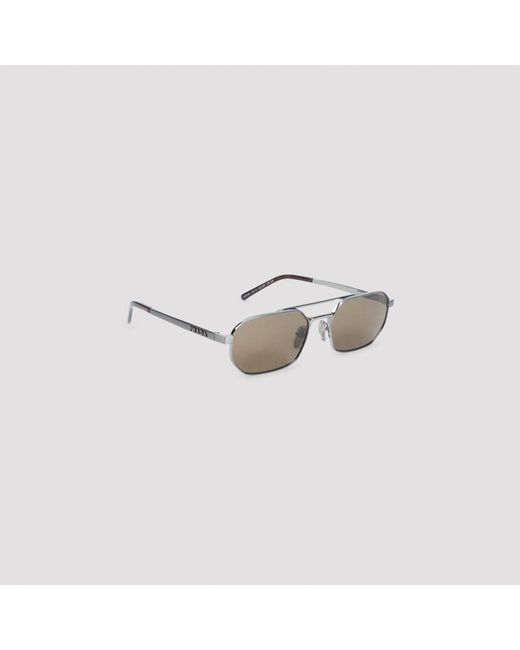 Prada Metallic Aviator Sunglasses, Gunmetal With Mirrored Lenses for men