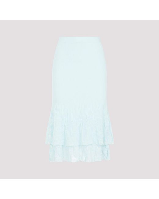 Bottega Veneta White Cotton Midi Skirt