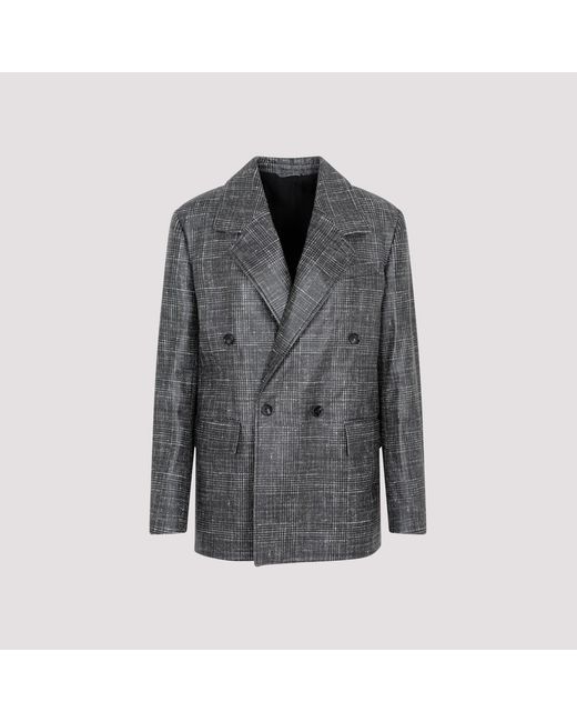 Bottega Veneta Gray Printed Leather Jacket For