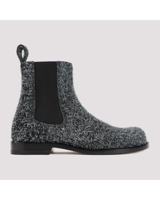 Loewe Gray Suede Campo Chelsea Boots