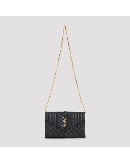 Saint Laurent White Envelope Chain Wallet