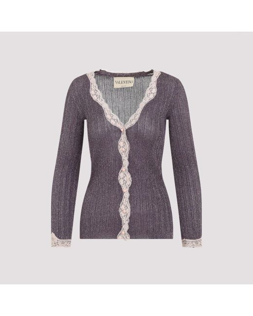 Valentino Purple Chic Mini Cardigan