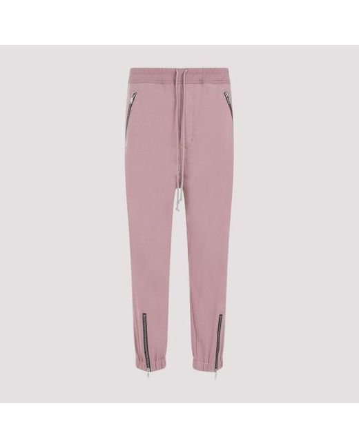 Rick Owens Pink Dropped Crotch Track Pants For The Fashion-Forward for men