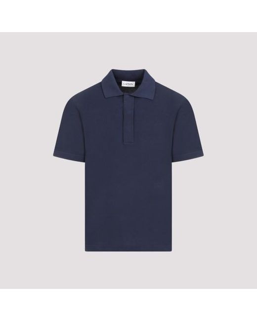 Lanvin Blue Short-Sleeved Polo Shirt for men