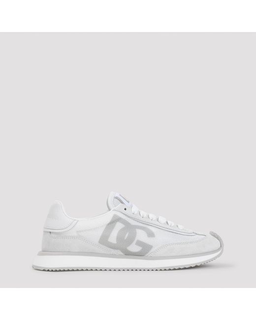 Dolce & Gabbana White Stylish Leather Sneakers For Ss25 for men