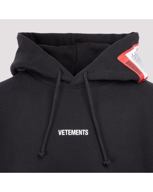 Vetements | Other | Vetementsblack Logo Patch Hoodie | Poshmark