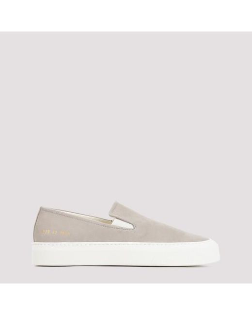 Common Projects Natural Grey Suede Slip On In Bumpy Nubuck Sneakers for men
