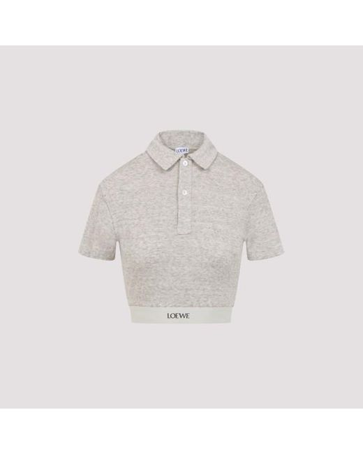 Loewe White Cropped Polo