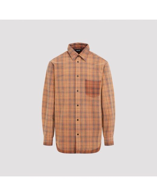 Egonlab Brown Orange Cotton Over Shirt for men