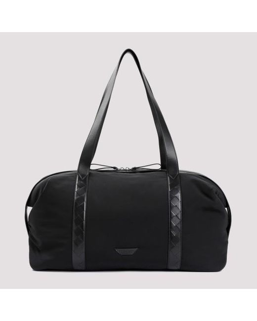Bottega Veneta Black Weekender Nylon Large Bag Unica for men