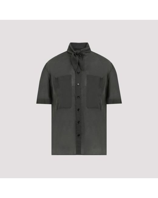 Lemaire Black Short Sleeves With Foulard Shirt