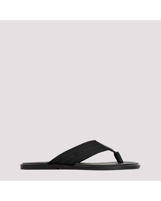 Giorgio Armani Black Polyester Sandals for men