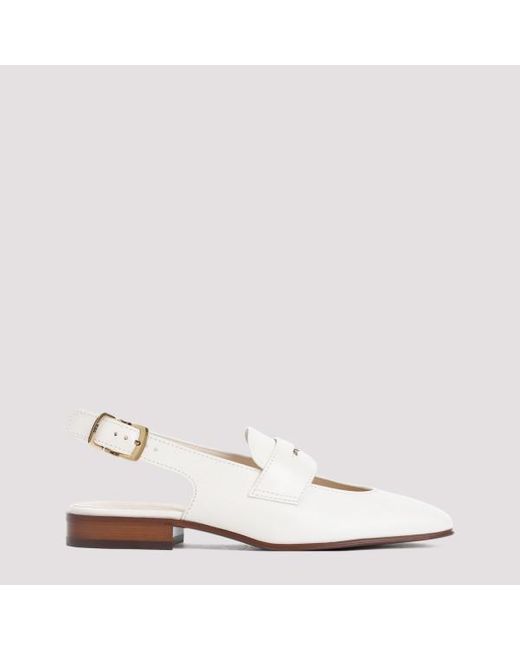 Tod's White Cut Out Penny Loafers