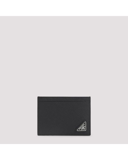 Prada Black Calf Leather Card Holder