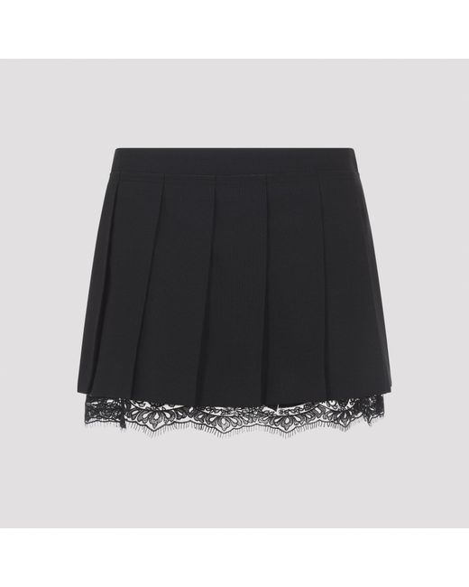 Acne Black Wool Mini Skirt