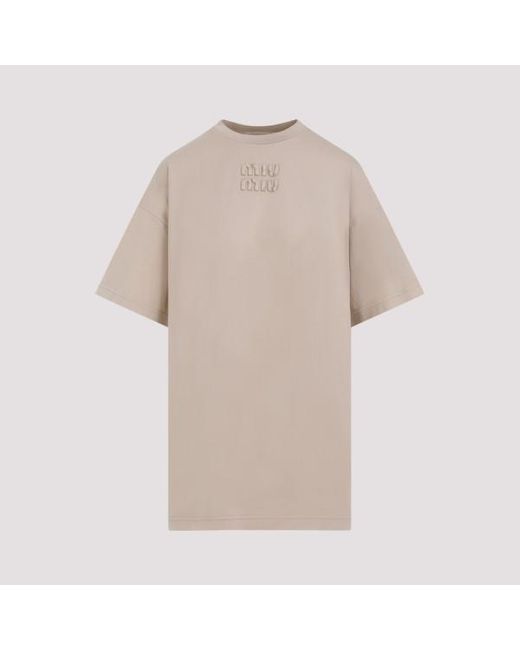 Miu Miu Natural T-Shirts & Tops