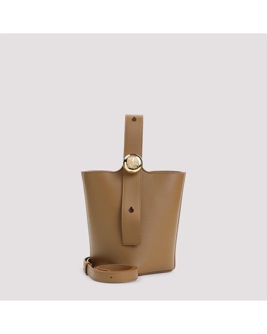 Loewe Brown Pebble Mini Bucket Handbag (16Cm X 19.5Cm X 16Cm)