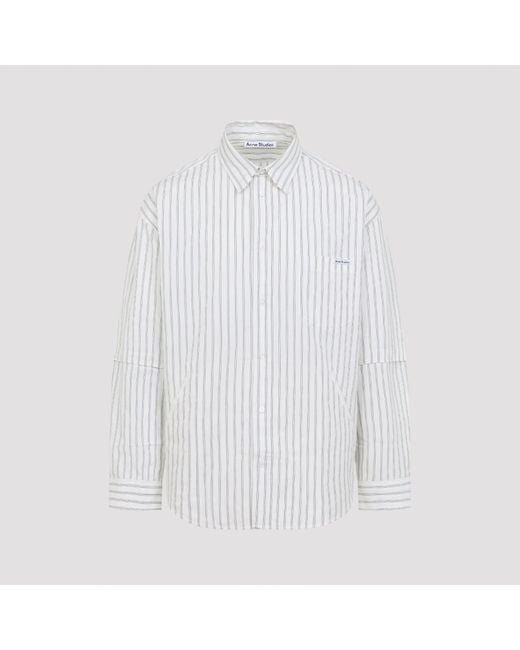 Acne White Double Sleeve Shirt for men